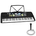 PYLE Electric Piano, Electric Keyboard Piano, Music Keyboard - 61 Keys, 16 Tones, 10 Rhythms, Stereo Speakers, Rechargeable Battery, Wired Microphone Included, Perfect for Kids and Beginners