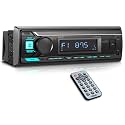 Pyle Marine Bluetooth Stereo Radio - 12v Single DIN Style Boat In dash Radio Receiver System with Built-in Mic, Digital LCD, RCA, MP3, USB, AM FM Radio - Remote Control - PLMRB29B (Black)