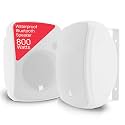 Pyle 6.5in Outdoor Bluetooth Speaker Pair, 800W Peak, Weatherproof - White