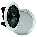 Pyle Ceiling Wall Mount Speakers - 5.25" Pair of 2-Way Midbass Woofer Speaker 1'' Polymer Dome Tweeter Flush Design w/ 80Hz - 20kHz Frequency Response &amp; 150 Watts Peak Easy Installation - PDIC51RDBK