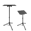 PYLE-PRO Universal Laptop Projector Tripod Stand - Computer, Book, DJ Equipment Holder Mount Height Adjustable Up to 39.37” w/ 14” x 11” Plate Size -for Office, Home, Stage, Studio, DJ Racks Holder
