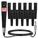 Pyle Professional Dynamic Microphone - 12-Unidirectional Handheld Moving Coil Mic with Built-in Pop Filter, 15 ft. XLR Audio Cable, Ideal for Stage, Karaoke &amp; Studio Performances