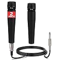 Pyle Professional Dynamic Microphone - 2-Pack Unidirectional Handheld Moving Coil Mic with Built-in Pop Filter, 15 ft. XLR Audio Cable, Ideal for Stage, Karaoke &amp; Studio Performances