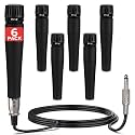 Pyle Professional Dynamic Microphone - 6-Pack Unidirectional Handheld Mic with Built-in Pop Filter, High Signal Output, 15 ft. XLR Audio Cable, Ideal for Stage, Karaoke &amp; Studio Performances