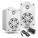 PyleUsa Bluetooth Indoor Outdoor Speakers Pair-200 Watt Dual Waterproof 3.5" 2-Way Full Range Speaker System w/1/2" High Compliance Polymer Tweeter-Home,Boat,Marine,Deck,Patio,Poolside(White)