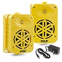 PyleUsa Bluetooth Indoor Outdoor Speakers Pair-500Watt Dual Waterproof 5.25” 2-Way Full Range Speaker System w/ 1/2”High Compliance Polymer Tweeter-Home, Boat, Marine, Deck,Patio,Poolside - PDWRBT56YL