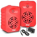 PyleUsa Bluetooth Indoor Outdoor Speakers Pair, 500 Watt Dual Waterproof 5.25” 2-Way Full Range Speaker System w/ 1/2” High Compliance Polymer Tweeter-Home,Boat,Marine, Deck,Patio, Poolside PDWRBT56RD