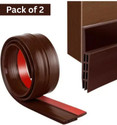 PYORIT (Pack of 2) Self-adhesive rubber door seal Self-Adhesive Window/Door Tape for Seal, Cockroach Insect Bugs Stopper 1 Meter Floor Mounted Door Stopper (Brown)