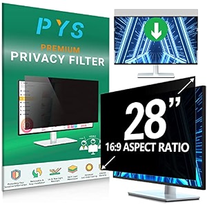 pys 28 inch privacy screen for 169 widescreen computer monitor - easy removable screen filter shield - anti glare amp blue light - anti scratch protector film for data security