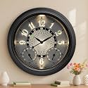Pytha Sight 15 Inch Metal Illuminated Outdoor Clocks for Patio Waterproof