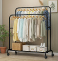 PYXBE Metal Garment Rack Heavy Duty Indoor Bedroom Clothes Coat Stand Shoes Rack Metal Coat and Umbrella Stand
