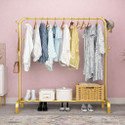PYXBE Single Garment Stand Storage Organizer with Bottom Shelves Coat Hanger Metal Coat and Umbrella Stand