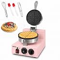 PYY Commercial Waffle Maker - 1200W Electric Waffle Irons, Pink