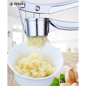 qampq basics garlic press mincer and peeler premium ginger press essential kitchen tools - durable and reliable garlic presses and garlic presser perfect garlic presses for everyday use