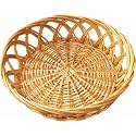 A Q J Creation Bamboo Natural Finish Cane Brown Fruit Basket
