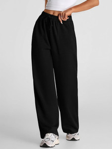 Q-Rious Relaxed Women Black Trousers