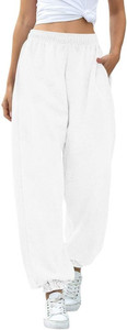 Q-Rious Relaxed Women White Trousers