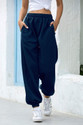 Q-Rious Solid Women Blue Track Pants