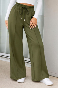 Q-Rious Solid Women Green Track Pants