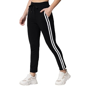 q - rious women39s track pant with side strip detailing