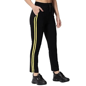 q - rious women39s track pant with side strip detailing