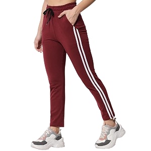 q - rious women39s track pant with side strip detailing