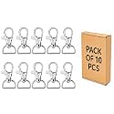 Q1 Beads 10 Pack Steel 40x20 mm Lobster Claw Clasps - Wide 3/4 Inch D Ring - 360° Swivel Trigger Snap Hooks - Great for DIY Lanyards, Keychain Clasps - Swivel Hooks for Purses by Specialist ID Card