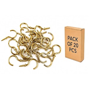 q1 beads 2534 inch steel cup hook j hooks - pack of 20 pieces chrome