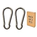 Q1 Beads 2 Pcs. Steel 4 inches (10 mm x100 mm) Heavy Duty Snap Hook Carabiner Large Size 250 kgs. Capacity for Camping & Travel (Chrome)