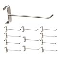 Q1 Beads Stainless Steel 12 Pcs 10 inches Jali Grid Panel Hooks for Retail Display Gridwall Panel Hook Made in 5 mm Rod (12 Pack, Chrome)