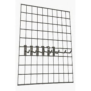 q1 beads steel grid wall mesh 15x2 feet45 x 60 cm display stand rack with 6 inch jaali hook 6 pcs for retail displayshopshowroomkitchen hanging accessoriesphoto 5 mm ss rod chrome