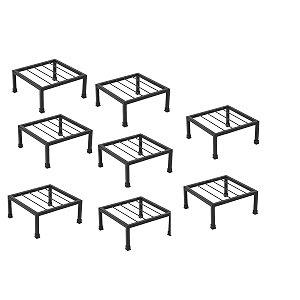 q13 flower pot stand outdoor plants  pot stands for balcony living room amp garden decor heavy duty square gamla rack of high grade metal in black color