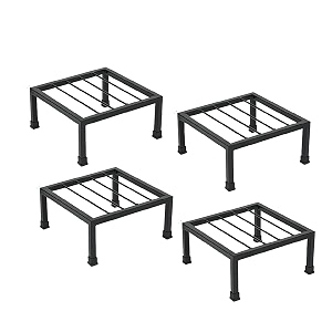 q13 flower pot stand outdoor plants  pot stands for balcony living room amp garden decor heavy duty square gamla rack of high grade metal in black color