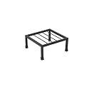 Q13 Flower Pot Stand Outdoor Plants / Pot Stands For Balcony, Living Room &amp; Garden Decor, Heavy Duty Square Gamla Rack of High Grade Metal in Black Color