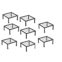 Q13 Flower Pot Stand Outdoor Plants / Pot Stands For Balcony, Living Room &amp; Garden Decor, Heavy Duty Square Gamla Rack of High Grade Metal in Black Color