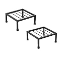 Q13 Flower Pot Stand Outdoor Plants / Pot Stands For Balcony, Living Room & Garden Decor, Heavy Duty Square Gamla Rack of High Grade Metal in Black Color