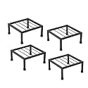 Q13 Flower Pot Stand Outdoor Plants / Pot Stands For Balcony, Living Room &amp; Garden Decor, Heavy Duty Square Gamla Rack of High Grade Metal in Black Color