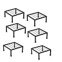 Q13 Flower Pot Stand Outdoor Plants / Pot Stands For Balcony, Living Room &amp; Garden Decor, Heavy Duty Square Gamla Rack of High Grade Metal in Black Color