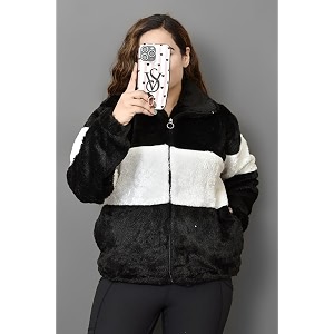 Qadri Fashion Womens Fleece Winter Contrast Jacket