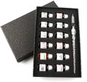 Qalam Kaari Crystal Glass Dip Pen With 12 Colors Ink Calligraphy (Pack of 13, Ink Color - Multicolor)