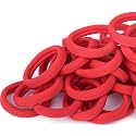 Qarwayoc Red Thick Hair Ties for Women, Cotton Pony Tails Hair Bands, 50PCS