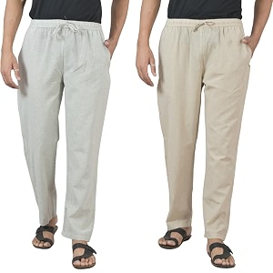 Qashida Mens Cotton Handloom Pants - Combo