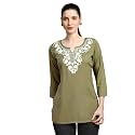 QAZMI Short Kurti for Women Embroidered Straight