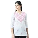 QAZMI Women39s Cotton Straight Embroidered Kurti