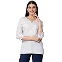 QAZMI Women39s Cotton Embroidered Regular Kurta