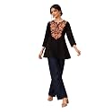 QAZMI Women39s Fiza Kashmiri A-Line Short Kurti