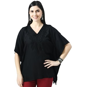 QAZMI Womens Rayon Cotton Kaftan