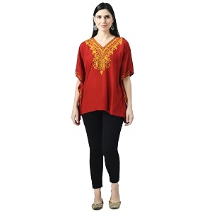 QAZMI Womens Rayon Cotton Kaftan