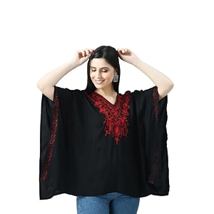 QAZMI Womens Rayon Cotton Kaftan