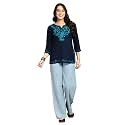 QAZMI Women39s Rayon Cotton Kasmiri Kurti with